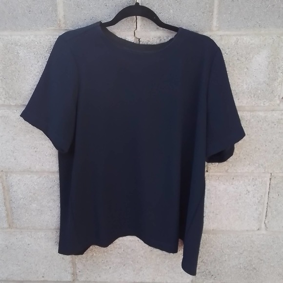 Zara Tops - Zara Woman Blouse Size Large in Navy w/ Black Trim